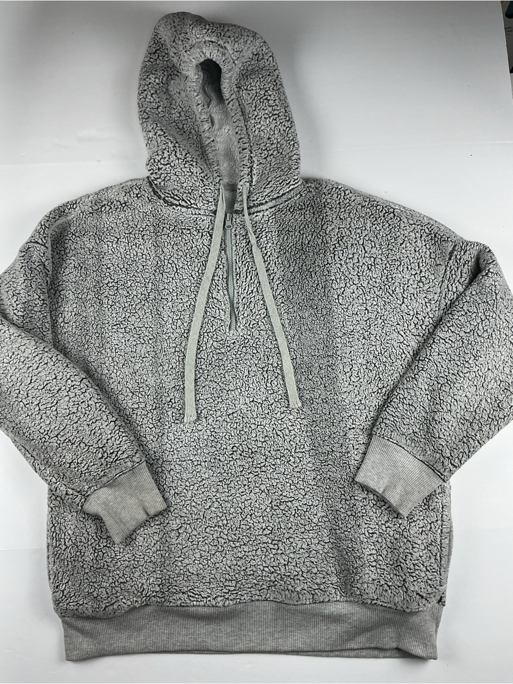 aerie Light Heather Gray Sherpa Hoodie Pullover